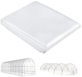 Outsunny Acoperire pentru seră din plastic, prelată pentru acoperirea plantelor, rezistentă la UV, rezistentă la apă, 8 x 10 m | Aosom Romania