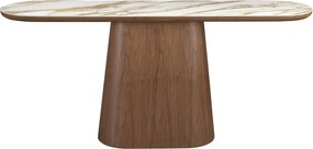 Consola cu blat din marmura portelanata Walnut 180x45cm