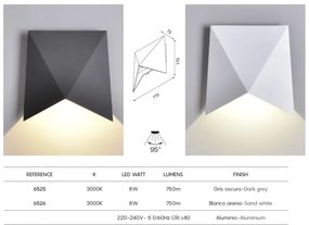 Aplica LED de perete iluminat exterior ambiental IP54 TRIAX alba