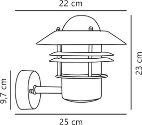 Aplică de exterior Nordlux BLOKHUS 1xE27/60W/230V IP54 cupru