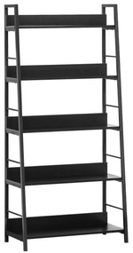 HOMCOM Bibliotecă poliță de depozitare Stil Industrial înclinat 5 Nivele 70L x 35l x 150H cm Negru | Aosom Romania