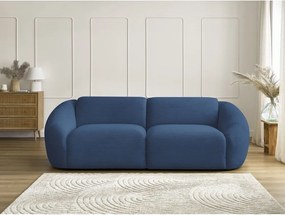 Canapea albastru-închis cu tapițerie din catifea reiată 250 cm Tina – Bobochic Paris