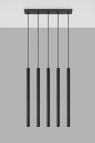 Lustră Sollux Fideus, lungime 45 cm, negru
