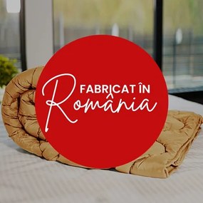 Set pilota iarna, umplutura lana, material policoton, 180x210cm, matlasata, portocalie, Pucioasa cu 2 perne, matlasate, antialergice, 50x70cm, albe, Pucioasa
