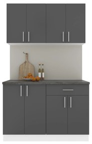 Set Bucatarie Karo V2, Antracit/Alb, Blat Thermo 28 mm, L 120 cm