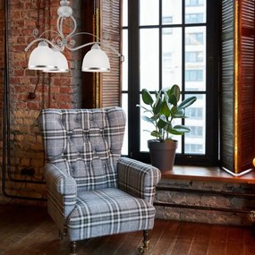 Lustră pe lanț RETRO II 3xE27/60W/230V argintiu