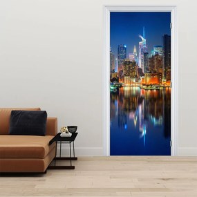 Fototapet pentru ușă - Manhattan noapea (95x205cm)