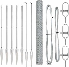 vidaXL Stâlp de gard. Argintiu 10 x 1,6 m (plasă de 13 mm) Oțel