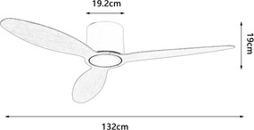 ZEVENTI - Ventilator de tavan VENTORA LED/24W/230V Wi-Fi Tuya alb/stejar + telecomandă
