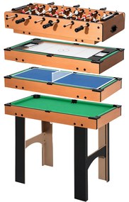 HOMCOM Masă de Jocuri 4 în 1 pentru Copii 6+ Ani, 87x43x73 cm, Multicolor | Aosom Romania