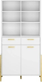 Biblioteca BELLE, alb, PAL laminat, 103x41x197 cm