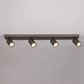 Aplica cu 4 spoturi din aluminiu canelat Anna bronz