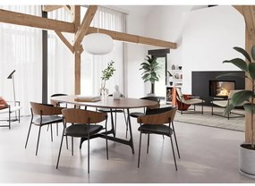 Scaun de sufragerie negru mat cu cotiere Crib – DAN-FORM Denmark