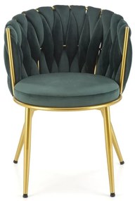 Set 4 scaune K517 velvet verde/auriu