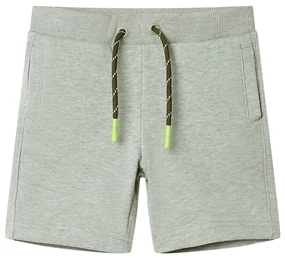 Pantaloni scurți pentru copii cu șnur, kaki deschis melanj, 92