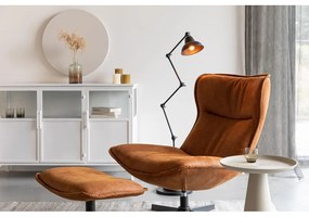Fotoliu maro coniac cu tapițerie din catifea John – White Label