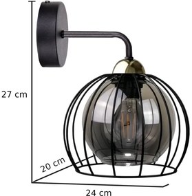 Aplică SOLO BLACK 1xE27/60W/230V black/gold