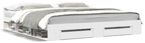 3280727 vidaXL Cadru de pat cu sertare, alb, 180x200 cm, lemn prelucrat