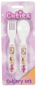 Animale Cutiez set de tacâmuri din plastic - 2 piese