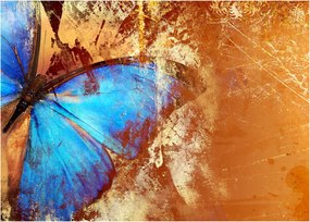 Tablou pe sticlă - Fluture albastru (70x50 cm)