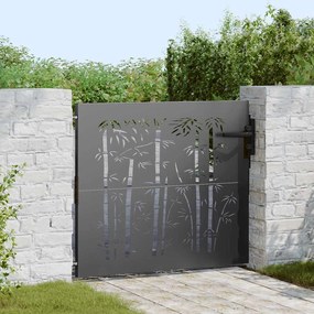vidaXL Poartă de grădină Negru 105 x 100 cm Oțel vopsit în pulbere