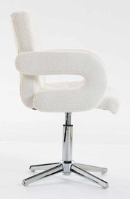 HR8404KW Scaun Crem Boucle cu Bază Aurie