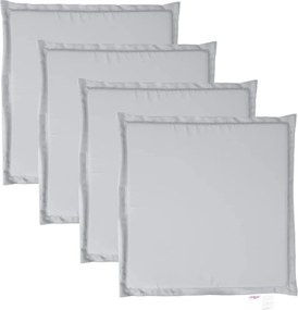 vidaXL Pernă scaun de grădină, 4 buc., gri deschis, 45x45x2 cm, pătrat