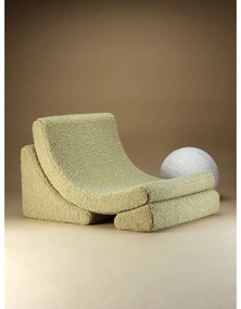 Fotoliu de copii verde cu tapițerie din țesătură bouclé Moon – Wigiwama