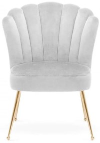 Scaun Bolonia velvet gri deschis/gold - H90