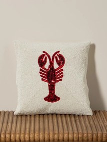 Pernă decorativă cu homar roșu, 35×35 cm