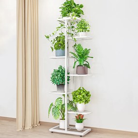 Suport pentru flori Bamir 2, alb, 43 x 22 x 126 cm