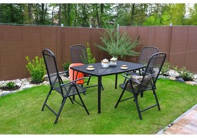 Scaun de grădină negru din metal – Rojaplast