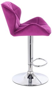 HR111W Scaun Fucsia Velur Bază Cromata