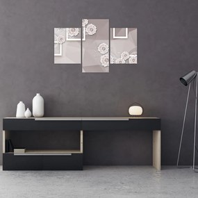 Tablou - Imagine flori bej (90x60 cm)