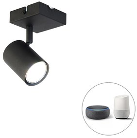 Spot inteligent negru reglabil pătrat cu Wi-Fi GU10 - Jeana