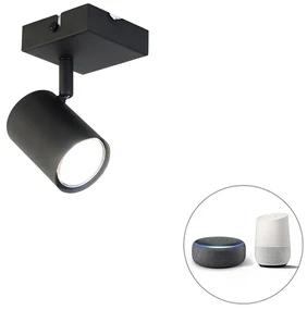 Spot inteligent negru reglabil pătrat cu Wi-Fi GU10 - Jeana