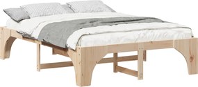 vidaXL Cadru de pat Maro 150 x 200 cm Lemn de pin masiv