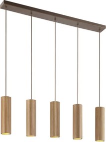 Brilliant - Lustra suspendată pe cablu LAKEWOOD 5xGU10/10W/230V maro