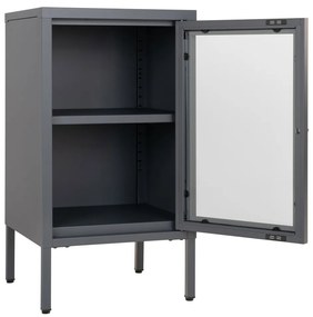 Vitrină Dalby, 1 ușă, oțel, gri 38x35x70 cm