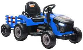 AIYAPLAY Tractor electric pentru copii cu remorcă detașabilă, mașină electrică pentru copii, telecomandă 2,4G, 139x58x55cm, albastru | Aosom Romania