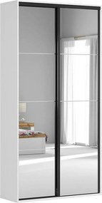 Dulap FLEX, alb, PAL, cu 2 usi si oglinda, 120x45x240 cm