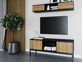 Suport TV LANZZI 120x40 cm, negru/stejar artisan