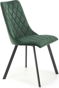 Scaun K450, verde/negru, stofa catifelata/metal, 44x58x85 cm
