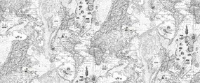 Fototapet, Treasure Hunt, Black and White, Rebel Walls
