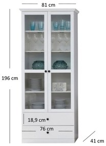 Vitrină Brendon 2W2S (alb). 1052786