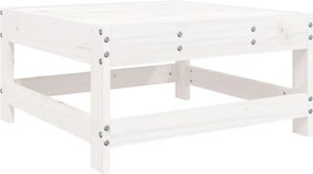 vidaXL Taburet de grădină, alb, lemn masiv de pin