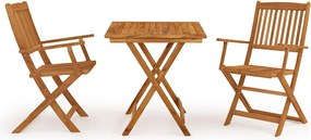 vidaXL Set mobilier grădină pliabil, 3 piese, lemn masiv acacia