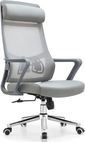 Scaun birou LUCA, gri, stofa/plasa, 65x65x115/125 cm