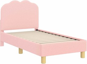 vidaXL Cadru de pat pentru copii cu spătar Roz 70 x 140 cm