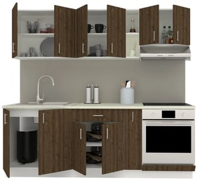 Set haaus V14, Stejar Bronz/Alb, Blat Thermo 28 mm, L 220 cm